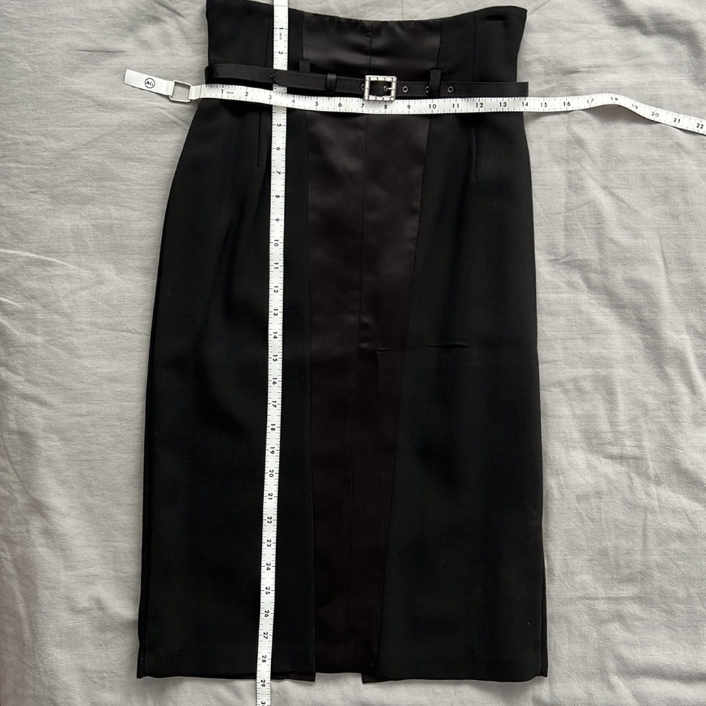 Blumarine Silk & Satin High Waist Elegant Evening Midi Skirt & Belt Womens 6 M - Picture 6 of 16